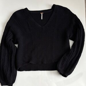 Free People Navy Knit Sweater